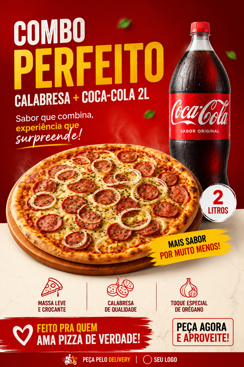 Combo Calabresa + Coca-Cola 2L